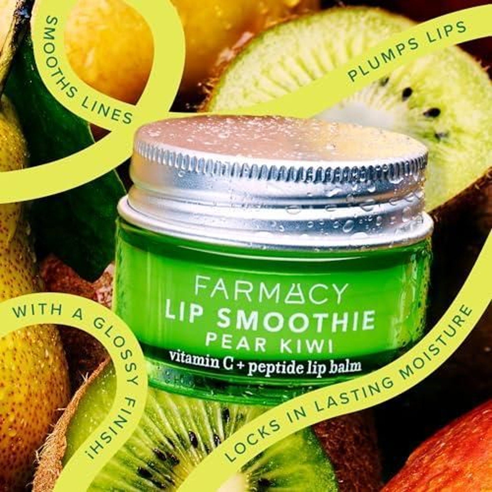 Farmacy Lip Smoothie Pear Kiwi Vitamin C + Peptide Lip Balm 0.34 Oz