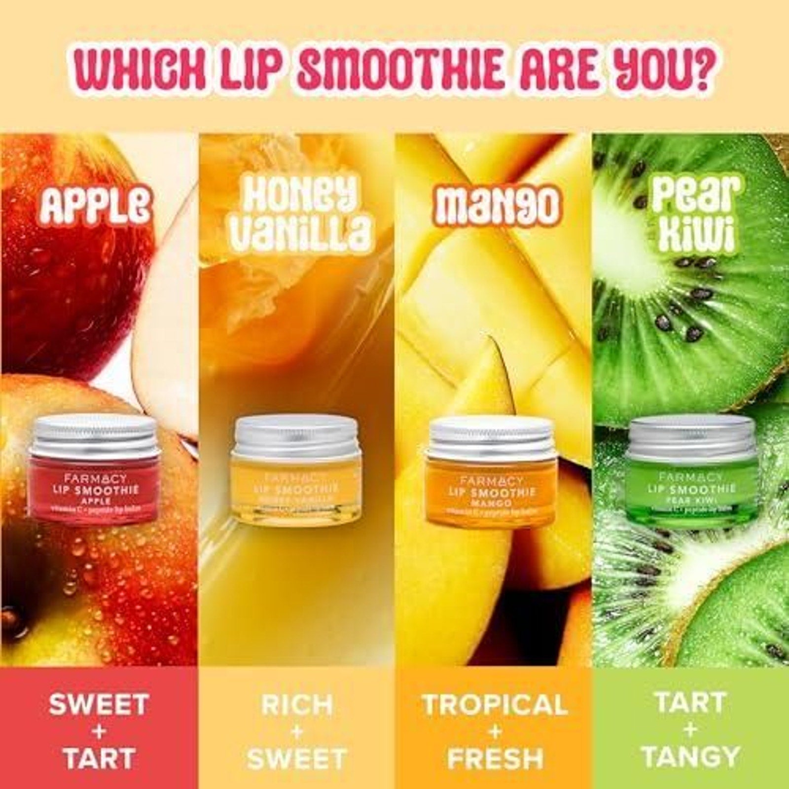 Farmacy Lip Smoothie Pear Kiwi Vitamin C + Peptide Lip Balm 0.34 Oz